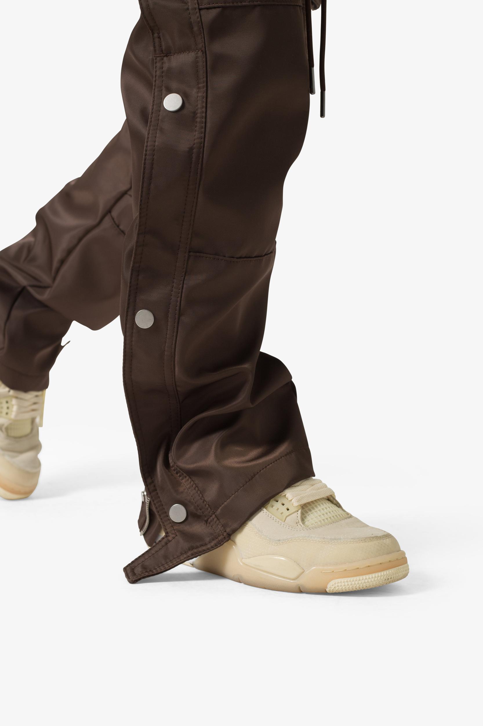 Snap Front Cargo Pants - Brown Product Image