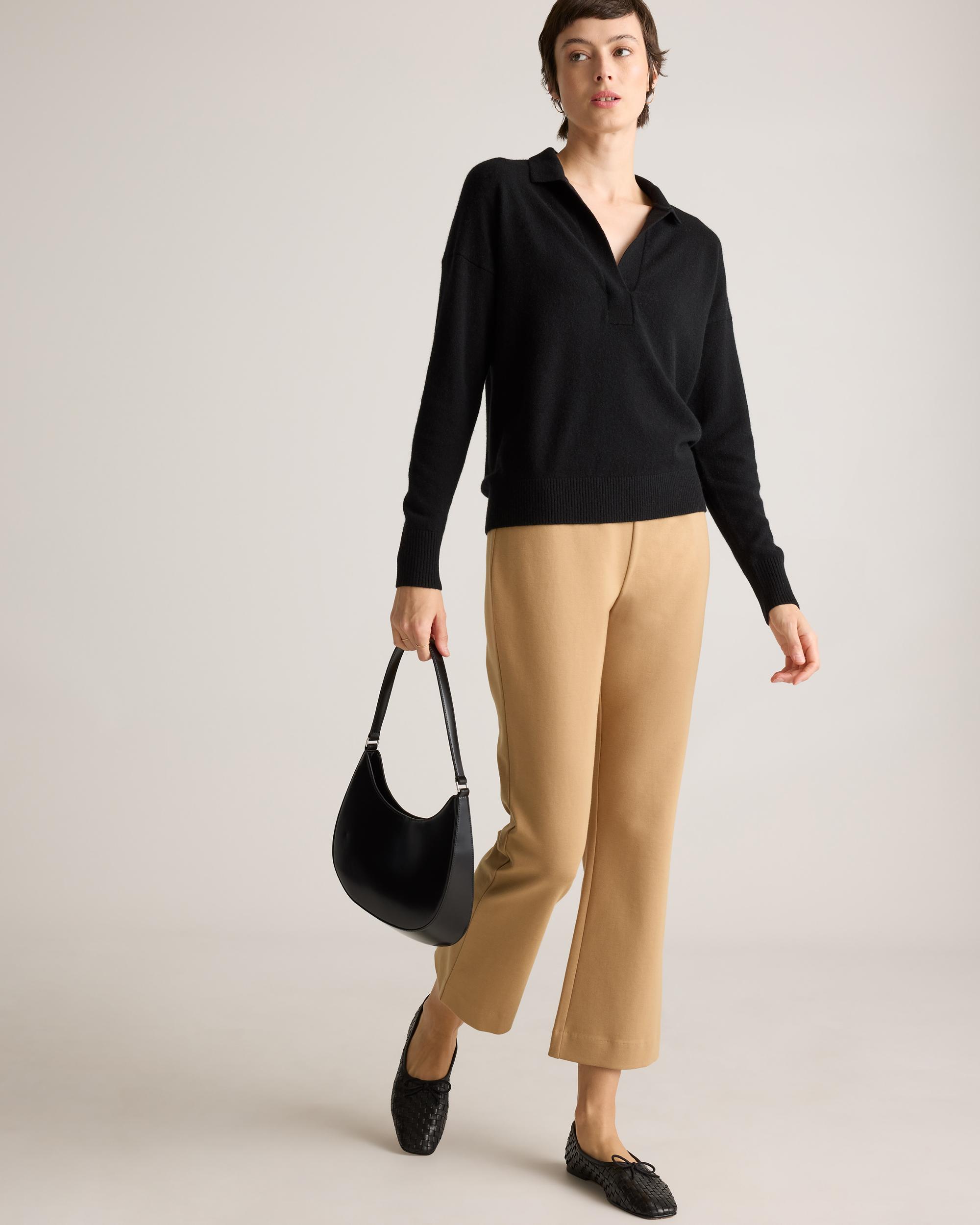 Quince | Women's Double Knit Kick Flare Pants Size XS, Organic Cotton Product Image