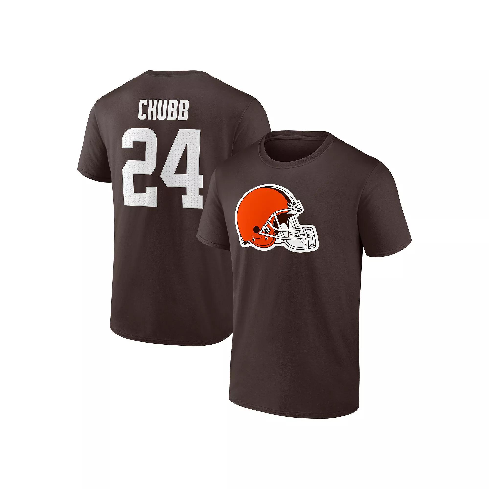 Men's Fanatics Branded Nick Chubb Brown Cleveland Browns Player Icon Name & Number T-Shirt, Size: Large Product Image