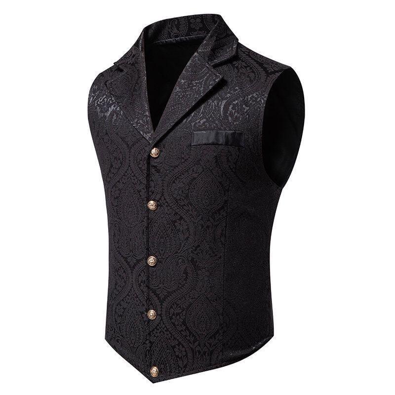 Notch Lapel Jacquard Button Vest Product Image