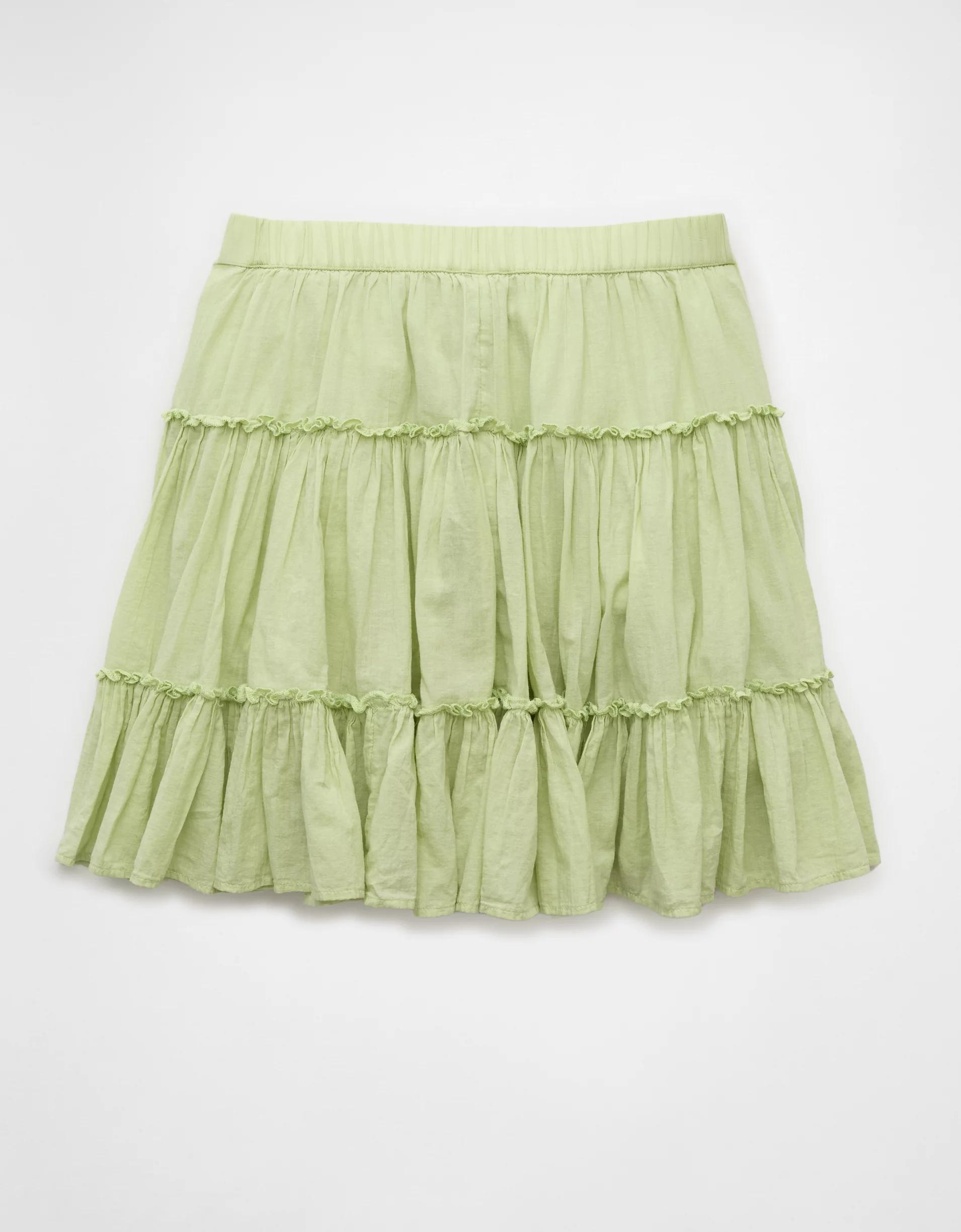 AE High-Waisted Tiered Mini Skirt Product Image