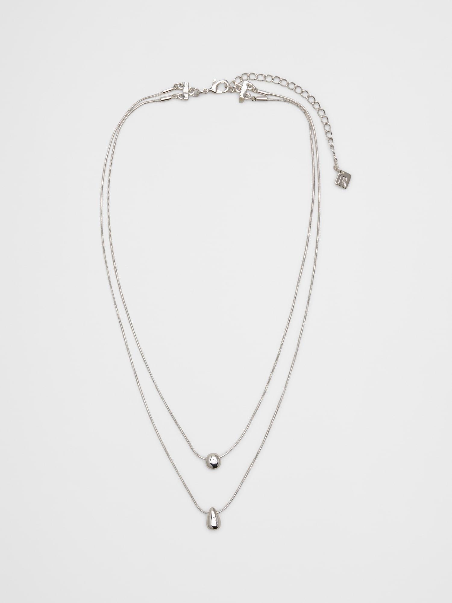 Layered Metal Pendant Necklace Product Image