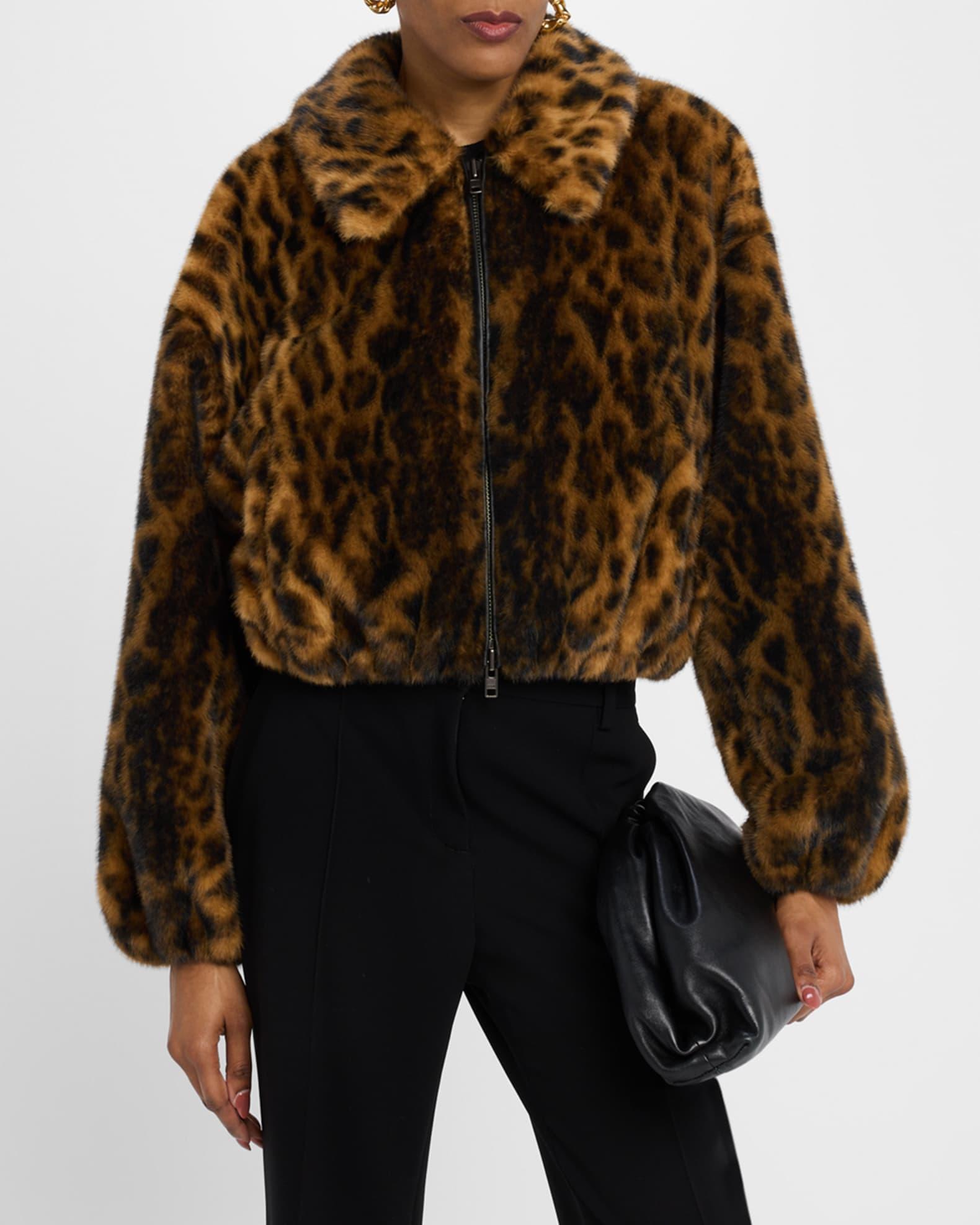 Esme Leopard Faux Fur Jacket Product Image