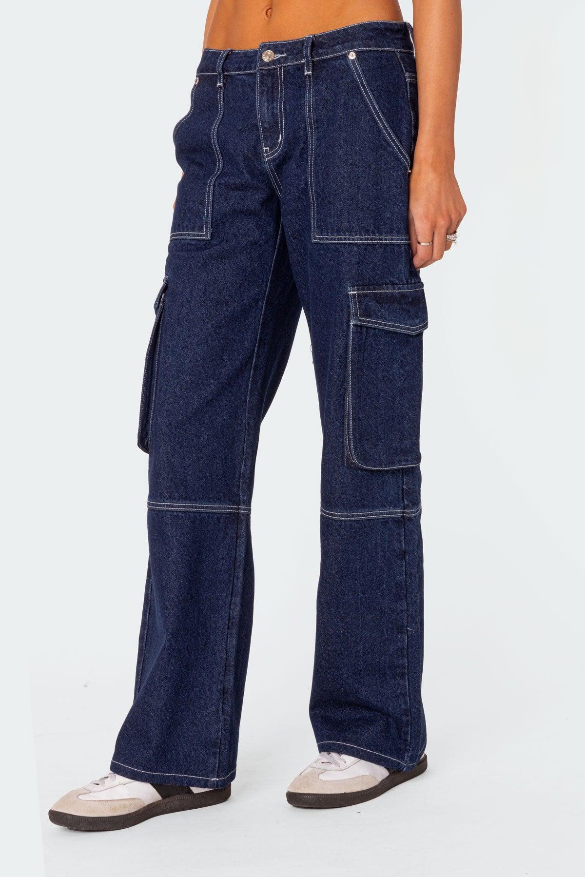 Alyssa Stitch Cargo Jeans Product Image