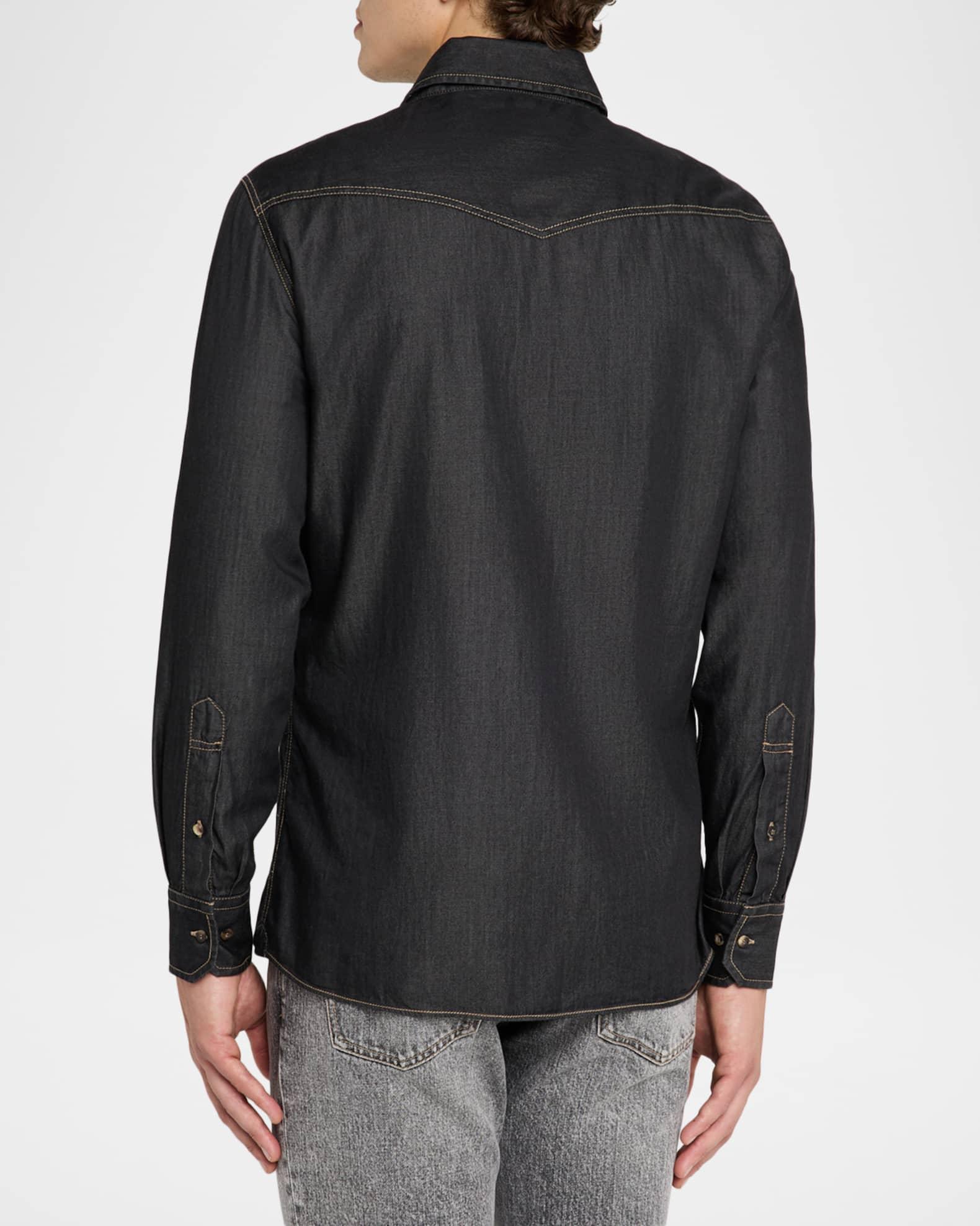 Mens Lightweight Denim Western Shirt Product Image