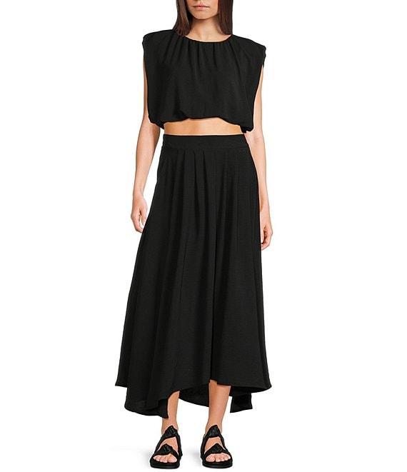 Blu Pepper Cropped Coordinating Bubble Top Product Image