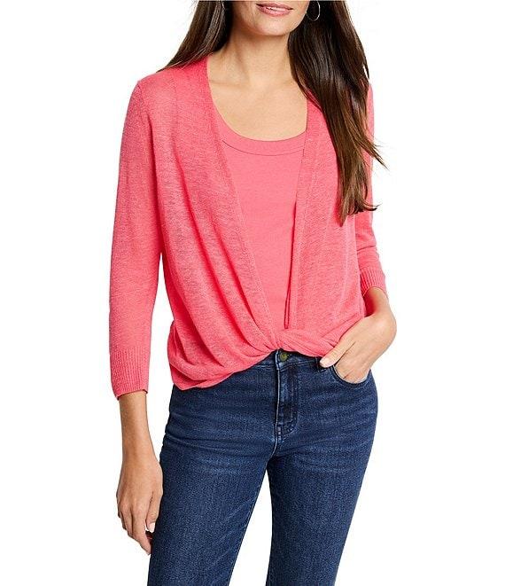 NIC + ZOE 4-Way Knit Open Front 3/4 Sleeve Cardigan Product Image