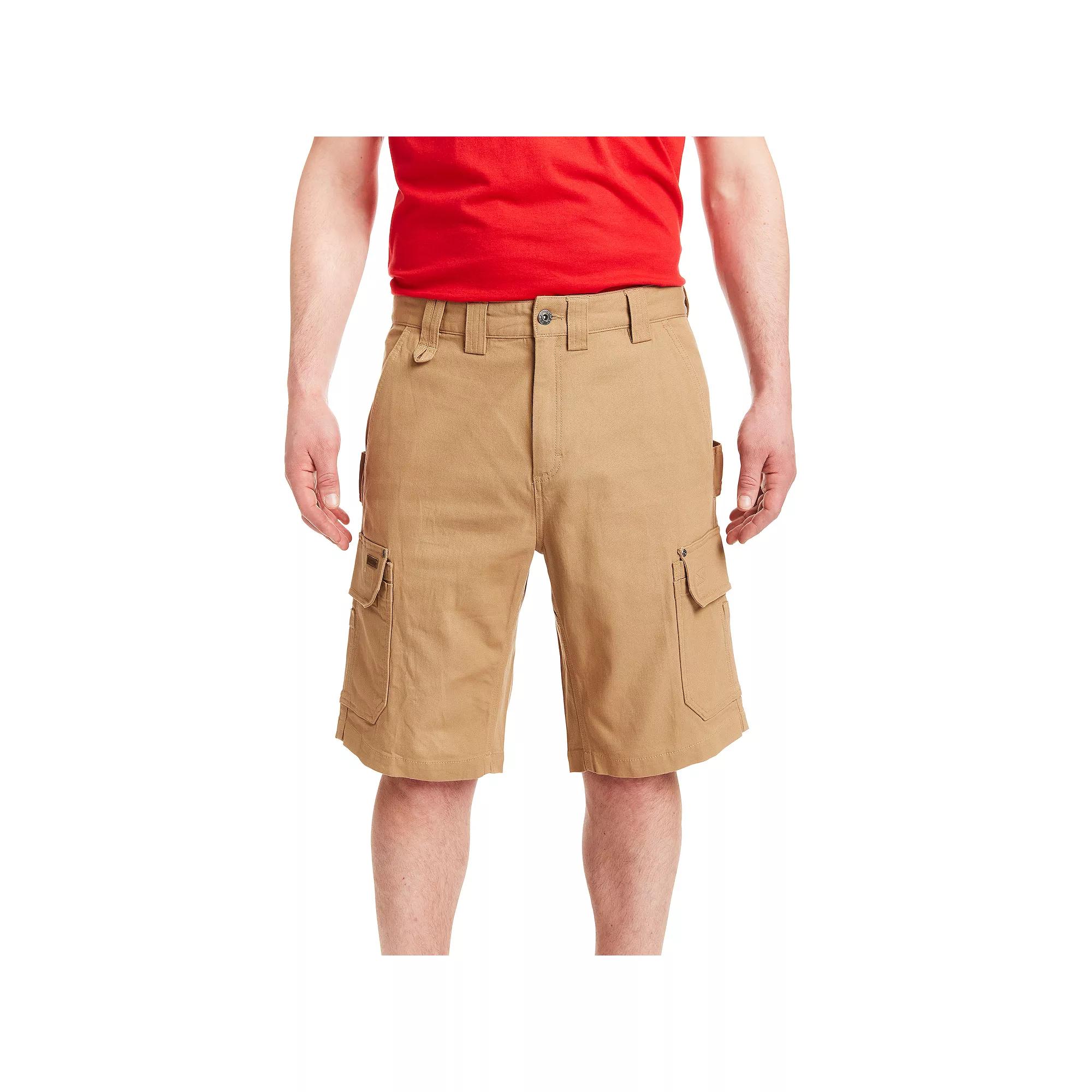 Men's Smith's Workwear 11-inch Relaxed-Fit Stretch Duck Canvas Cargo Shorts, Size: 34, Green Product Image