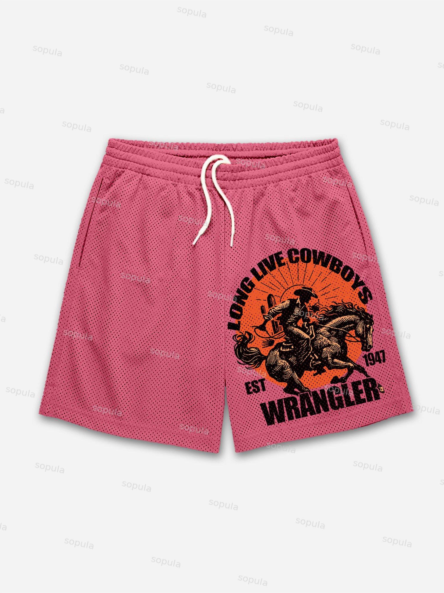 Long Live Cowboys Wrangler Print Mesh Shorts Product Image