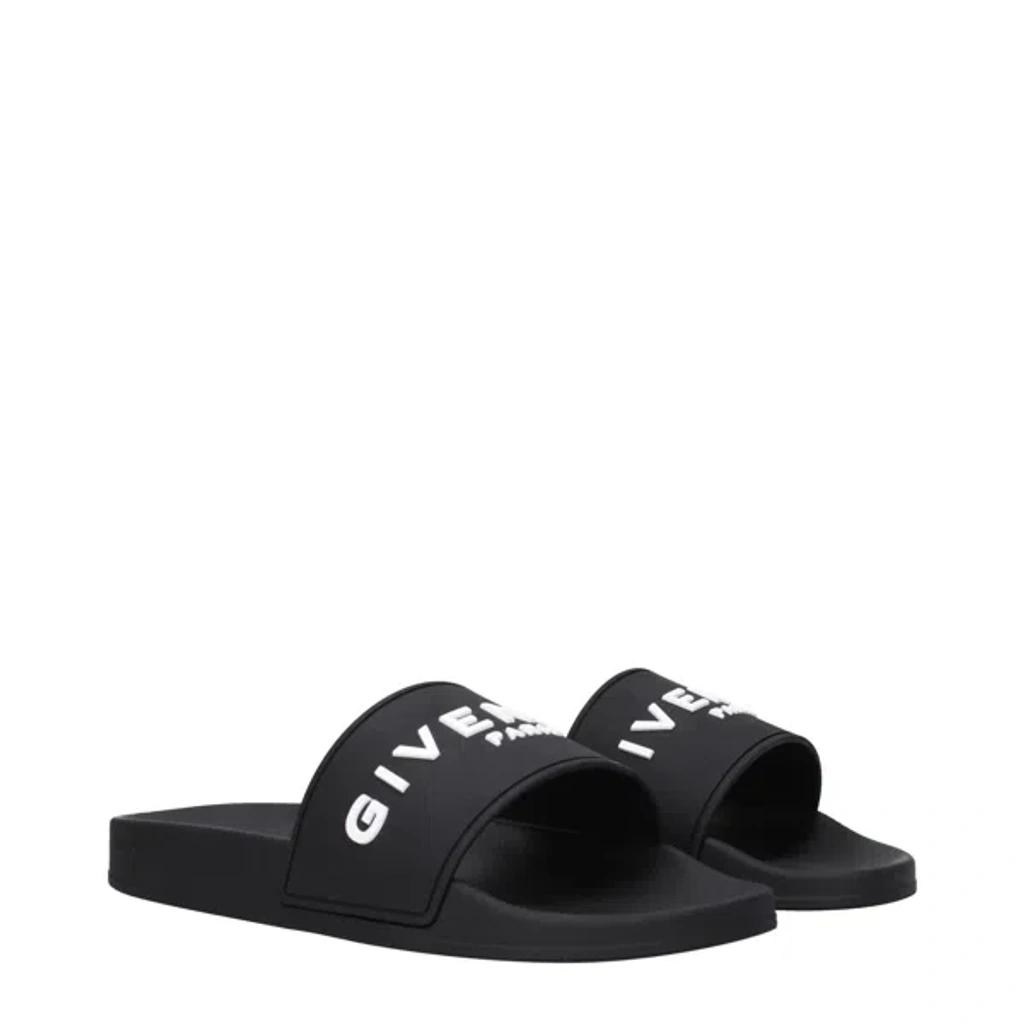 Black Logo-Print Pool Slides Product Image