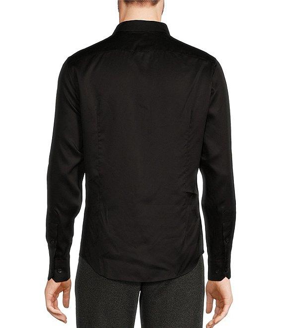 Murano Slim Fit Solid Sateen Long Sleeve Woven Shirt Product Image