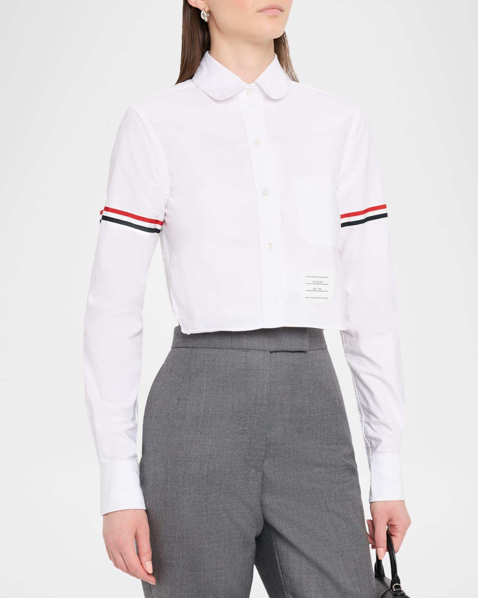 Classic Cropped Round Collar Shirt Product Image