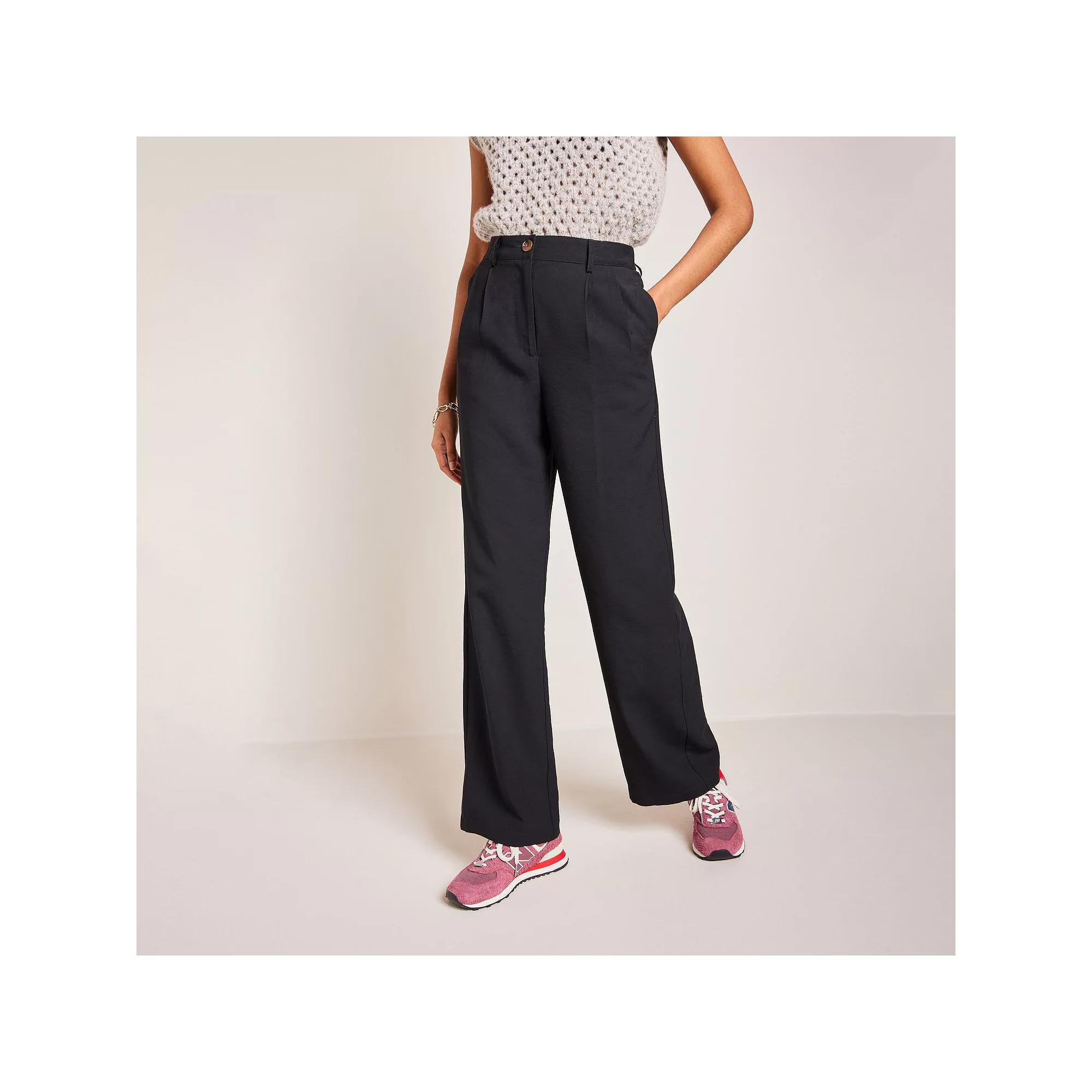 Women's NEXT Wide Leg Trouser, Size: 8 REG, Black Product Image