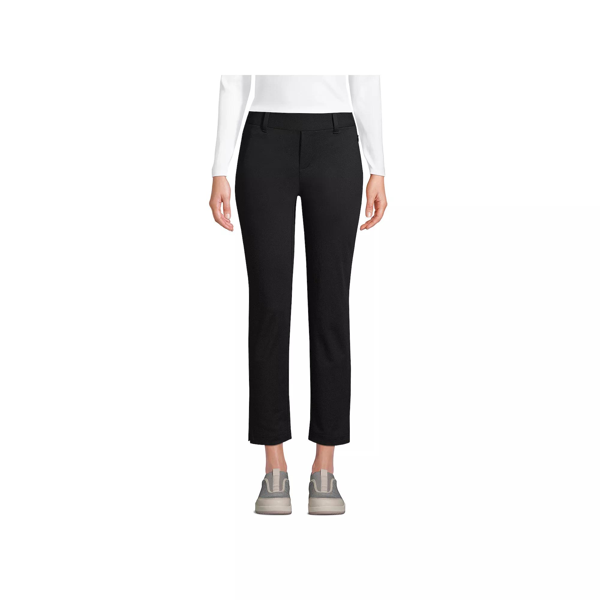 Women's Lands' End Flex Mid Rise Pull On Crop Pants, Size: XL, Deep  Blue Product Image