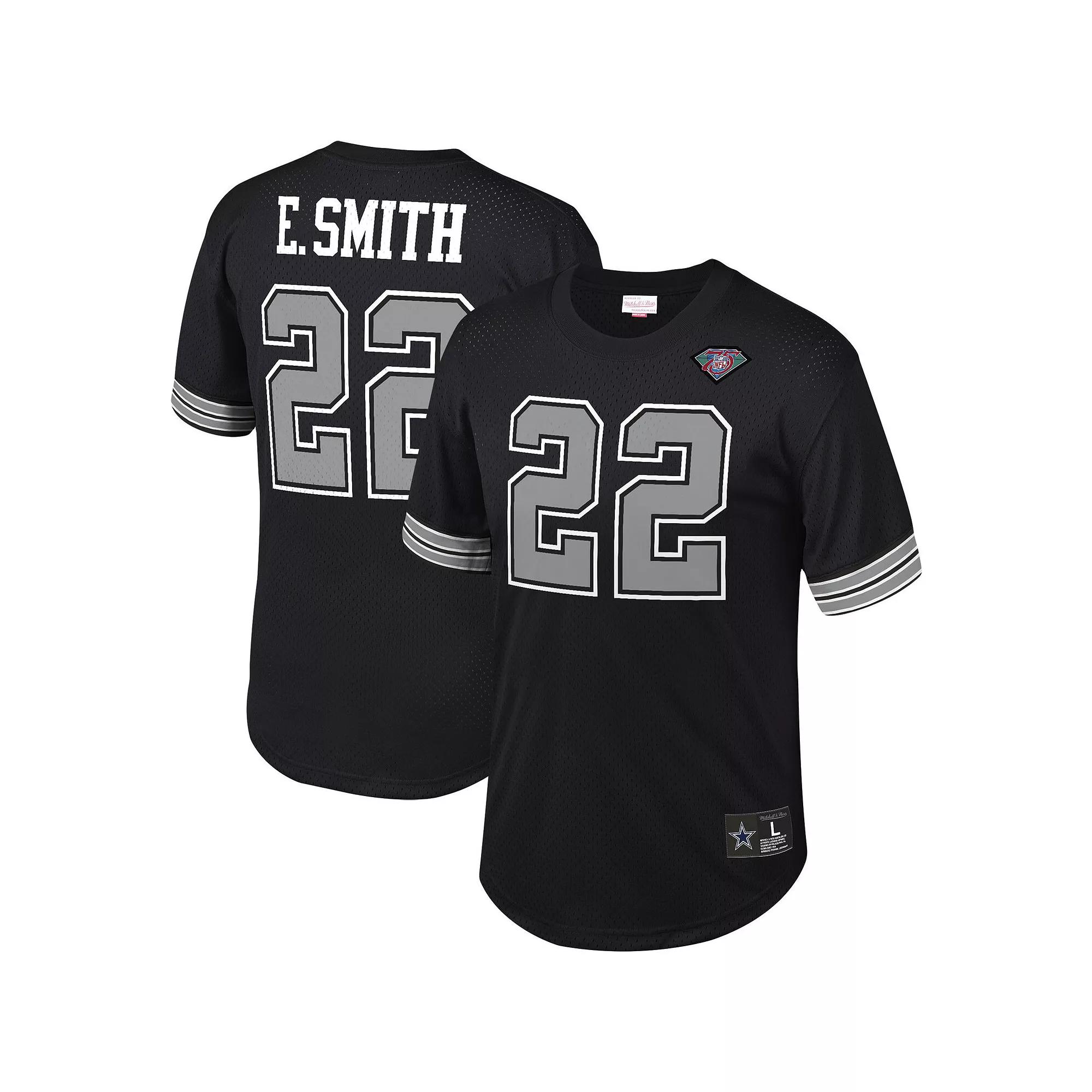 Men's Mitchell & Ness Emmitt Smith Black Dallas Cowboys Retired Player Name & Number Mesh Top, Size: XL Product Image
