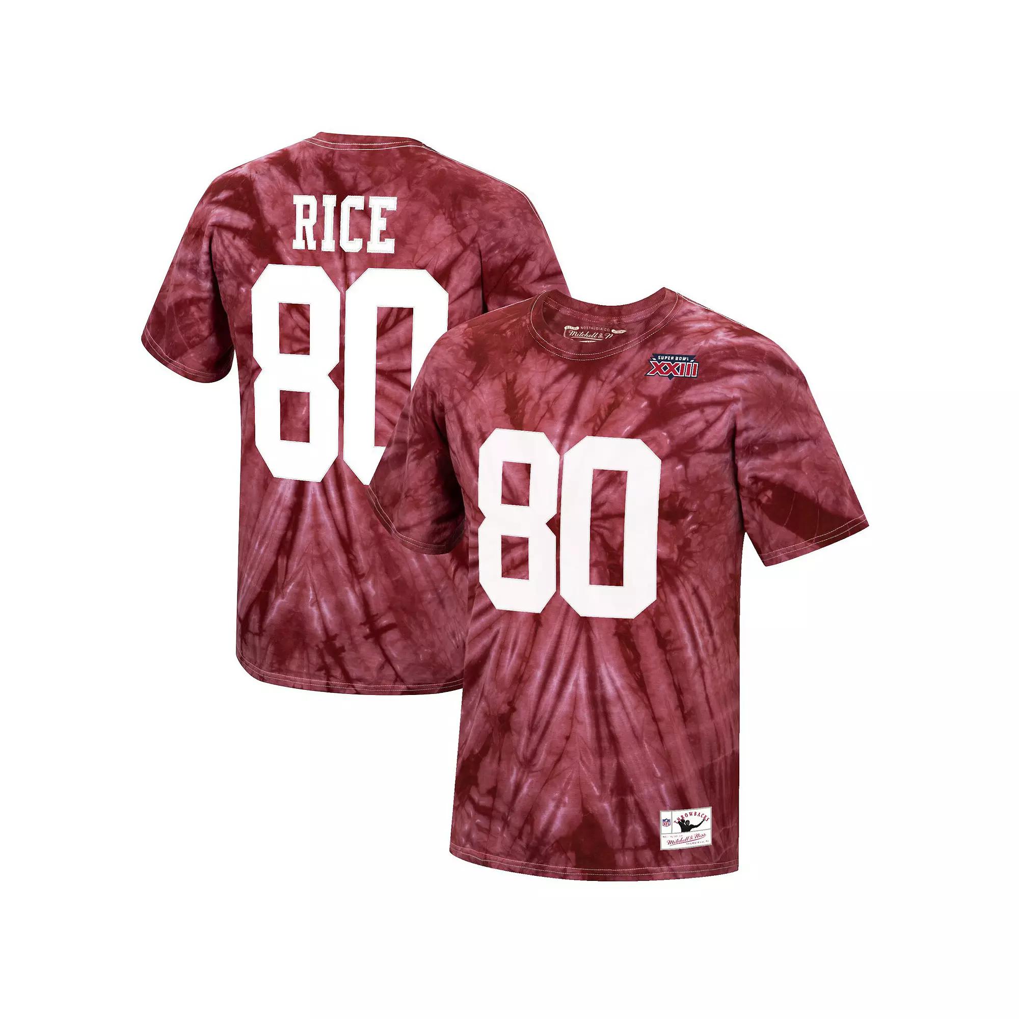 Men's Mitchell & Ness Jerry Rice Scarlet San Francisco 49ers Tie-Dye Super Bowl XXIII Retired Player Name & Number T-Shirt, Size: Small Product Image