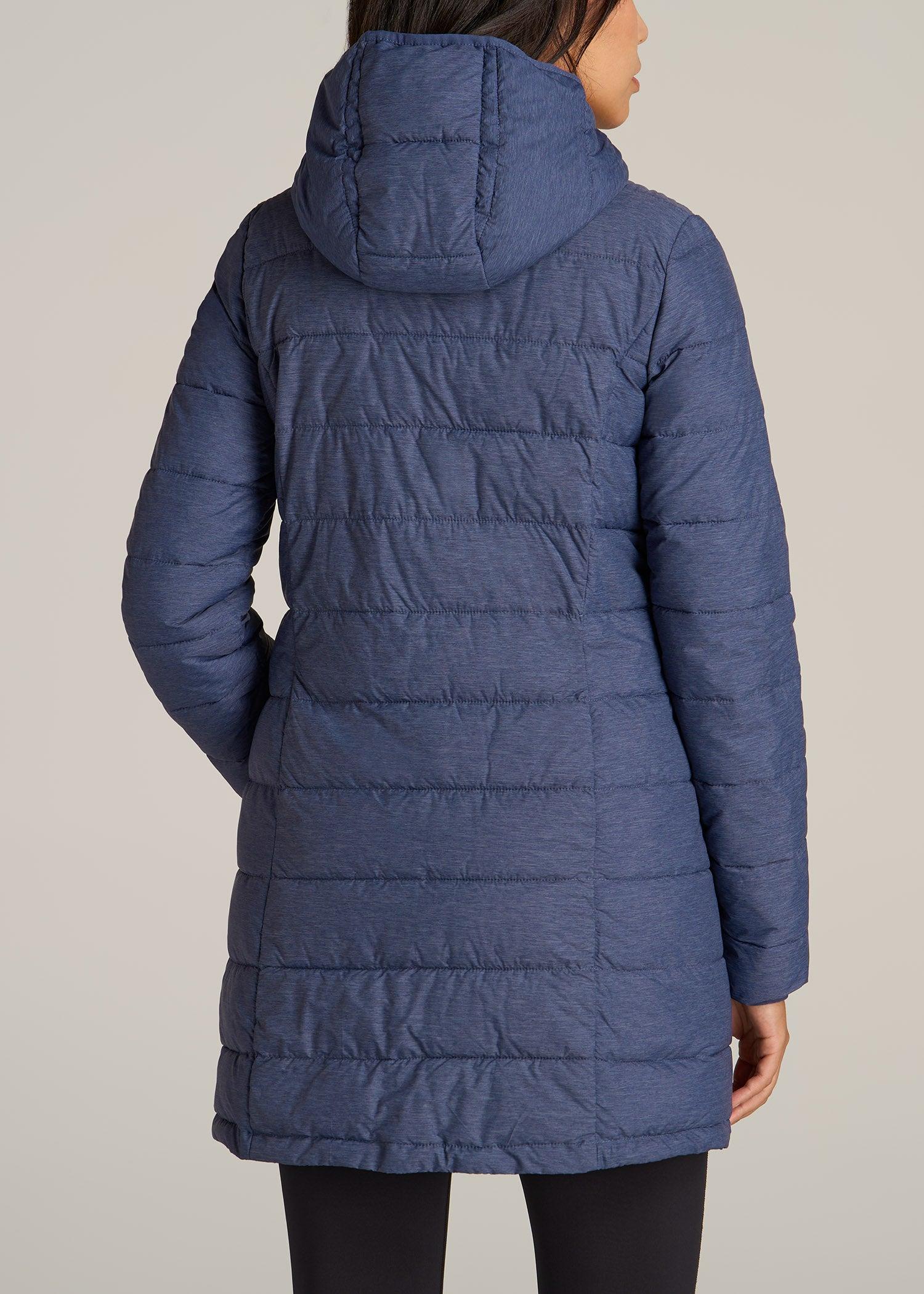 Packable Puffer Jacket for Tall Women in Blue Space Dye Female Product Image