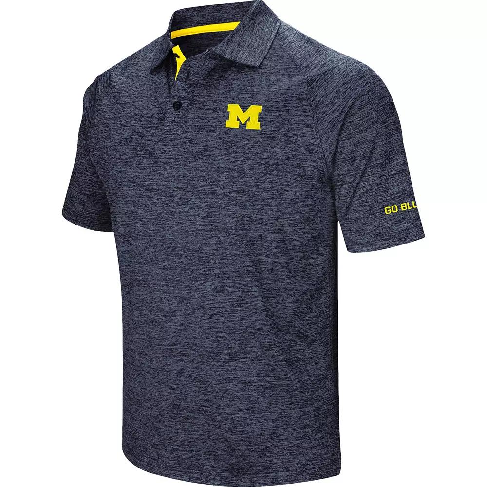 Men's Colosseum Navy Michigan Wolverines Down Swing Polo,  Product Image