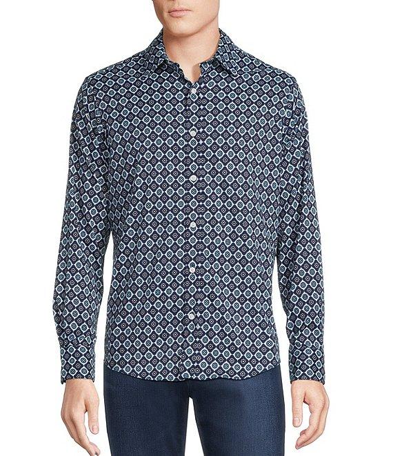 Cremieux Premium Denim Medallion Geometric Long Sleeve Woven Shirt Product Image