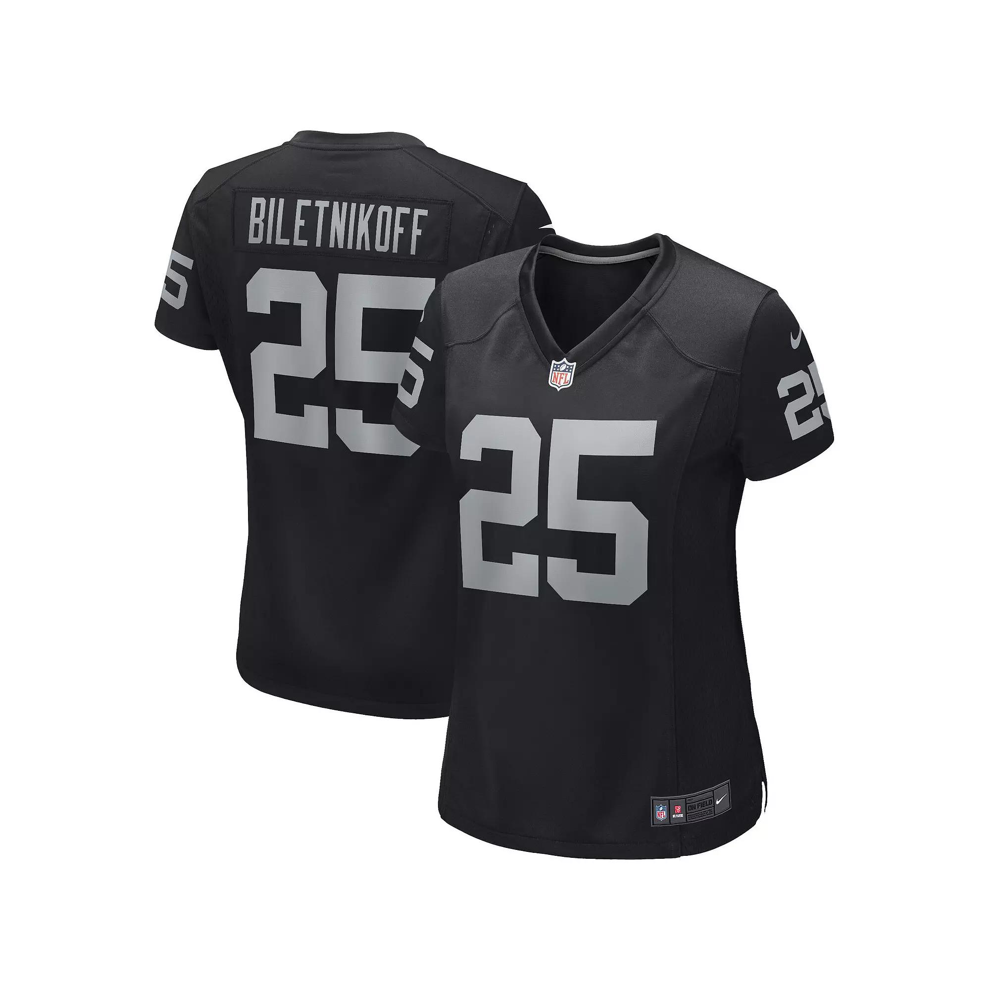 Women's Nike Fred Biletnikoff Black Las Vegas Raiders Game Retired Player Jersey,  Product Image