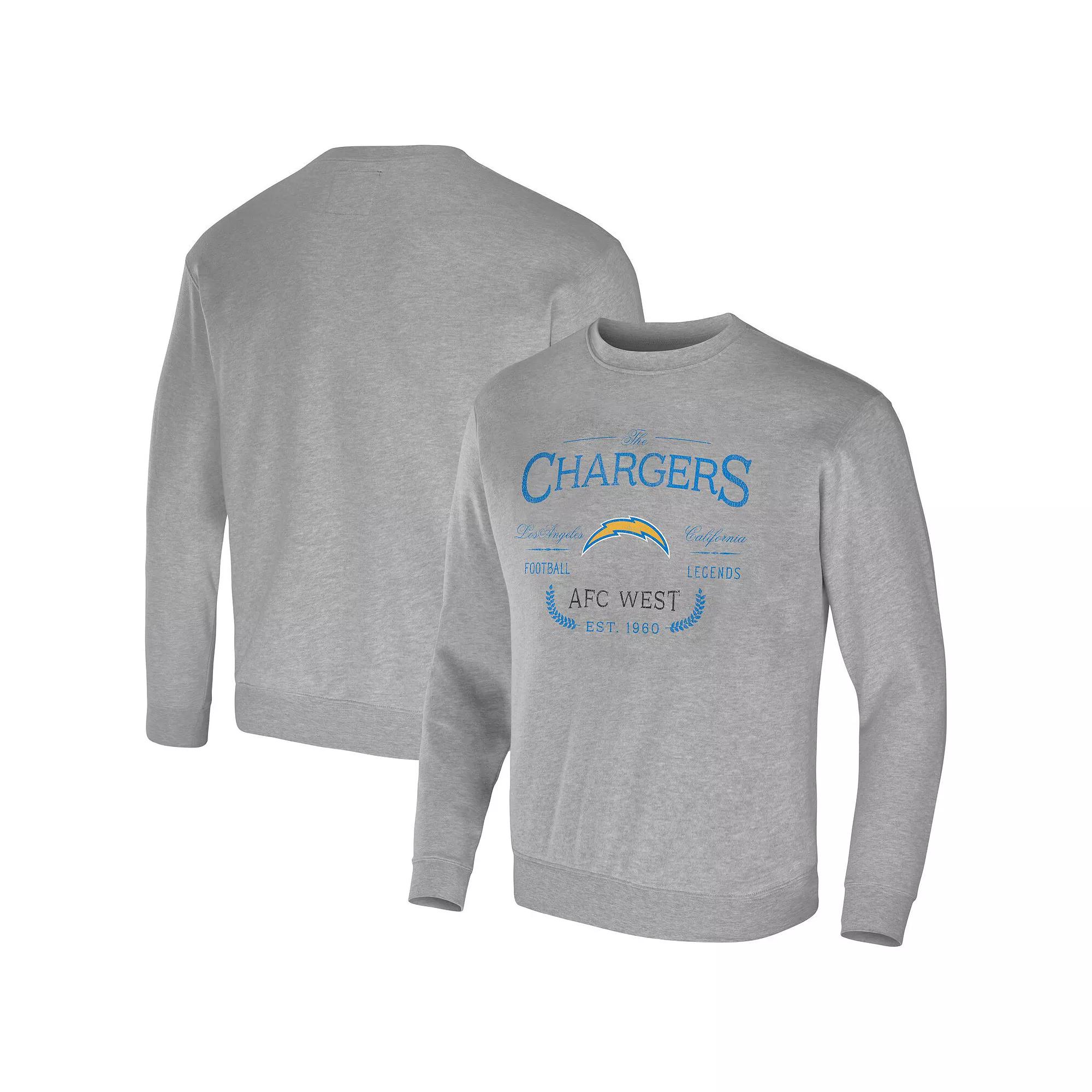 Men's NFL x Darius Rucker Collection by Fanatics Heather Gray Los Angeles Chargers Pullover Sweatshirt,  Product Image