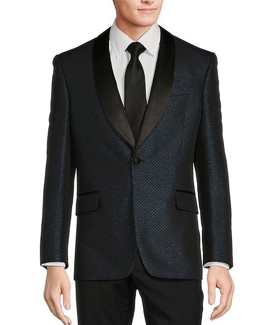 Tre Vero Modern Fit Jacquard Pattern Tuxedo Sport Coat Product Image