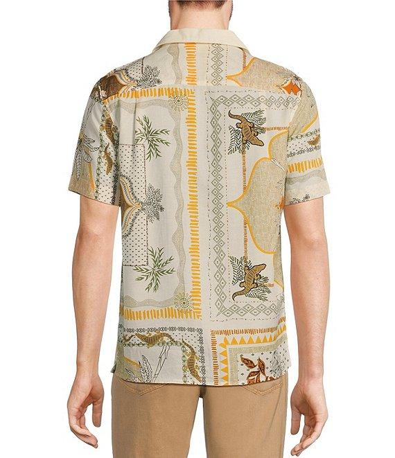 Murano Crocodile World Collection Slim Fit Placed Bandana Print Short Sleeve Woven Camp Shirt Product Image