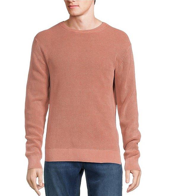 Rowm Long Sleeve Garment Dyed Waffle Crew Neck Sweater Product Image