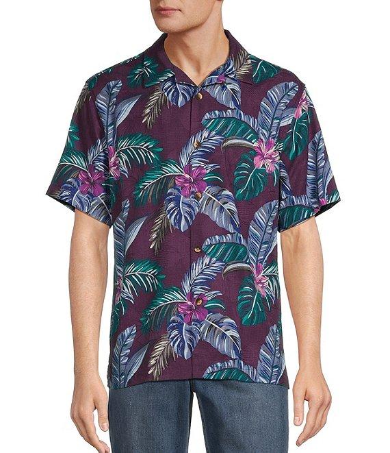 Tommy Bahama Frond Fushion Short Sleeve Jacquard Silk-Blend Shirt Product Image
