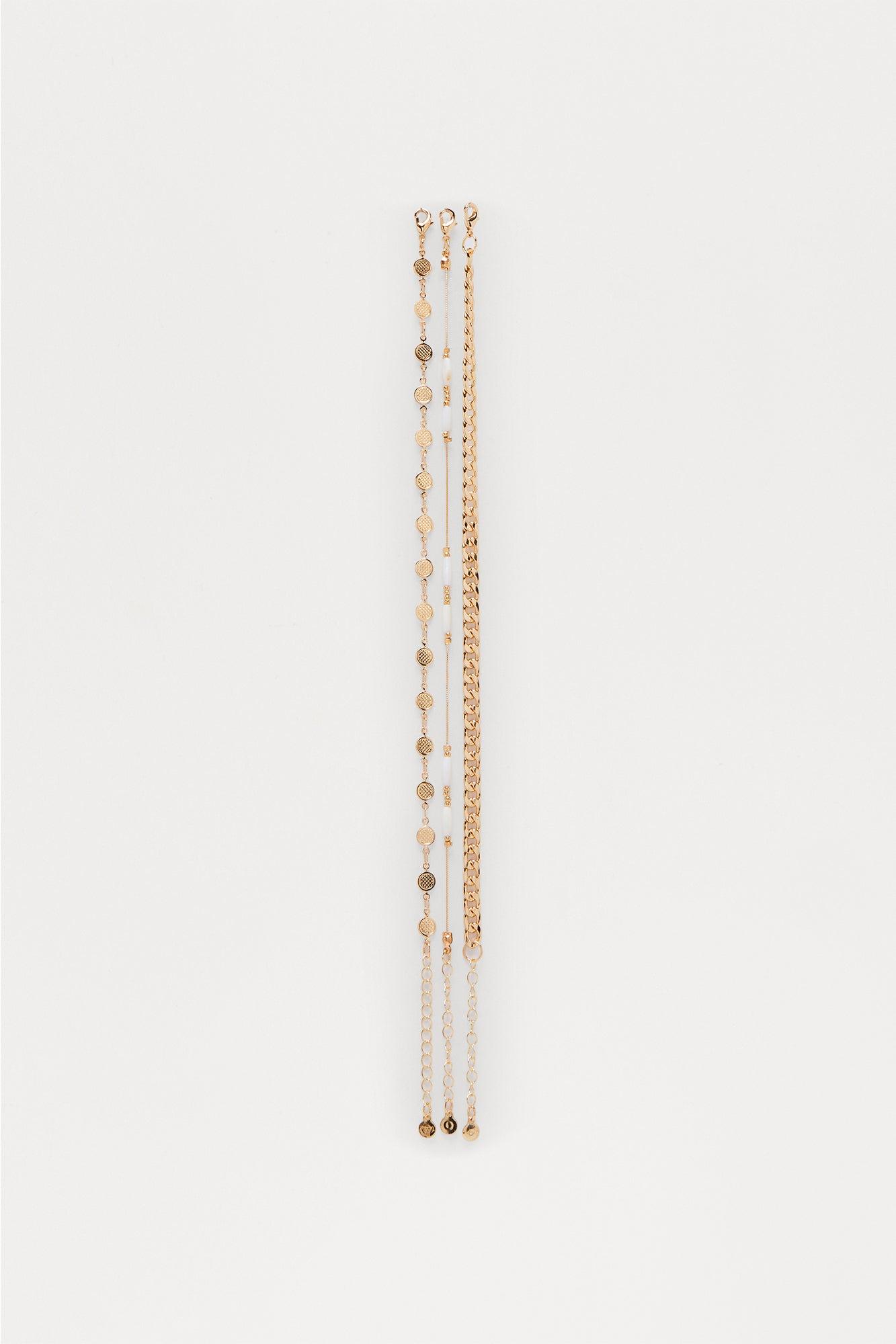 All Of My Love Layered Chain Anklet - Gold Product Image