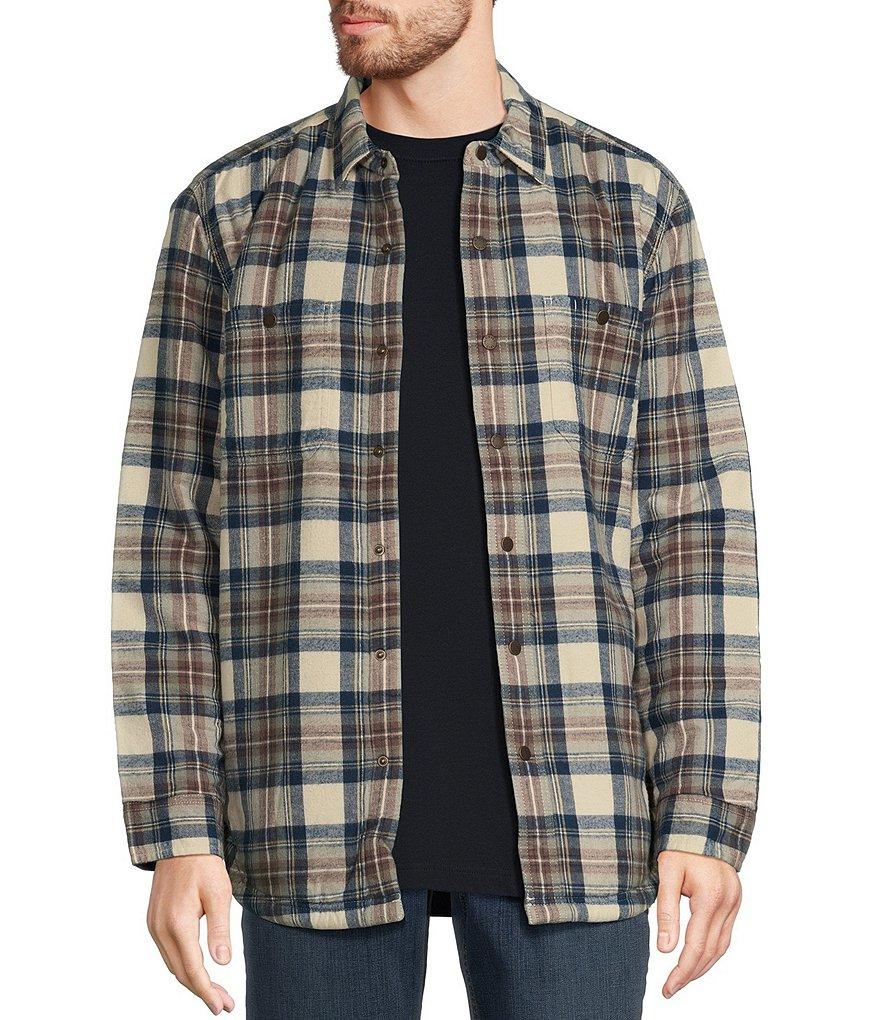 L.L.Bean Sherpa Lined Tartan Scotch Plaid Long Sleeve Woven Shirt Product Image