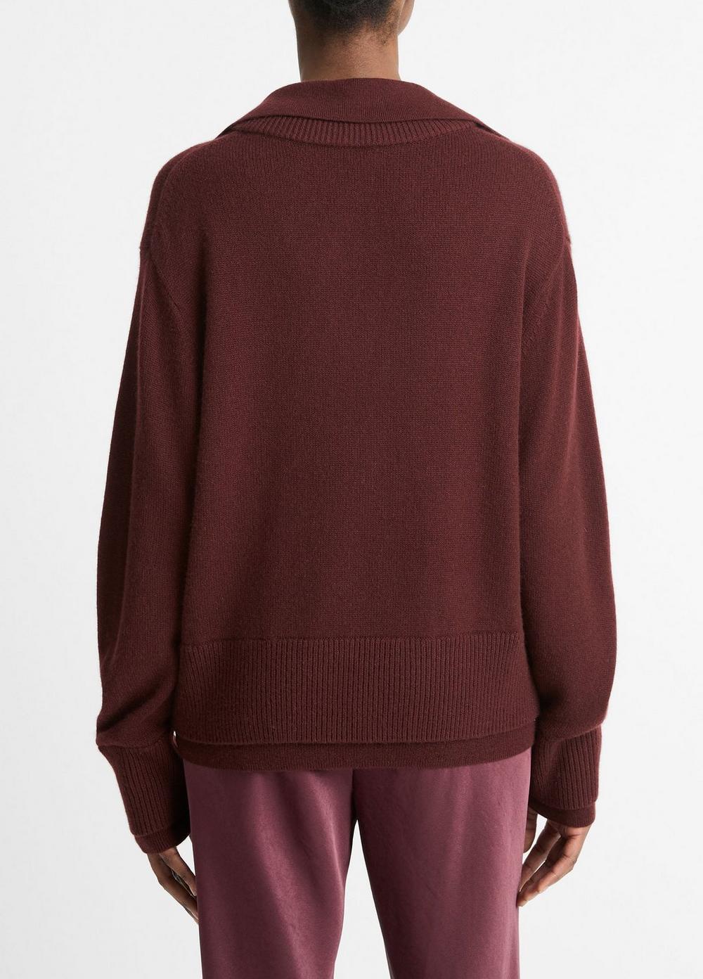 Wool-Cashmere Double-Layer Collared Pullover Product Image