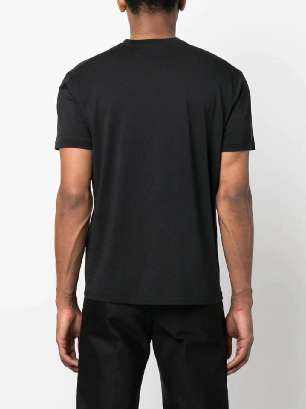 TOM FORD Black Basic Crewneck T-shirt With Tonal Stitching In Cotton Blend Man Product Image