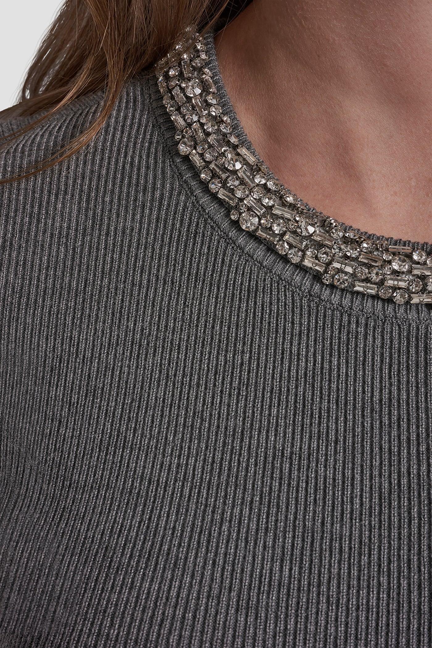 SHORT SLEEVE DRESS WITH EMBELISHMENTS Product Image