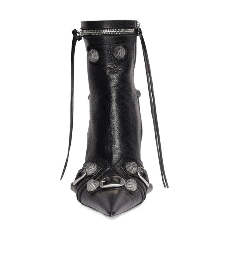 BALENCIAGA Womens Cagole Lambskin Buckle Zip Ankle Booties In Black Product Image