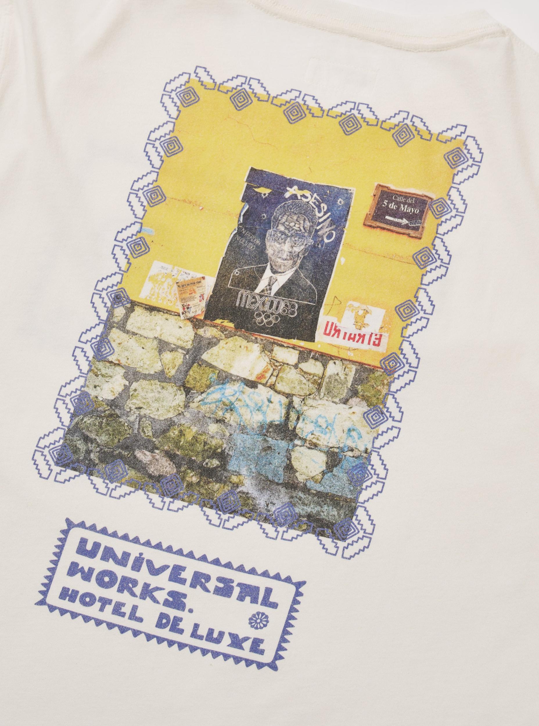 Universal Works Print Tee in Ecru/Yellow Single Jersey Pickup Product Image