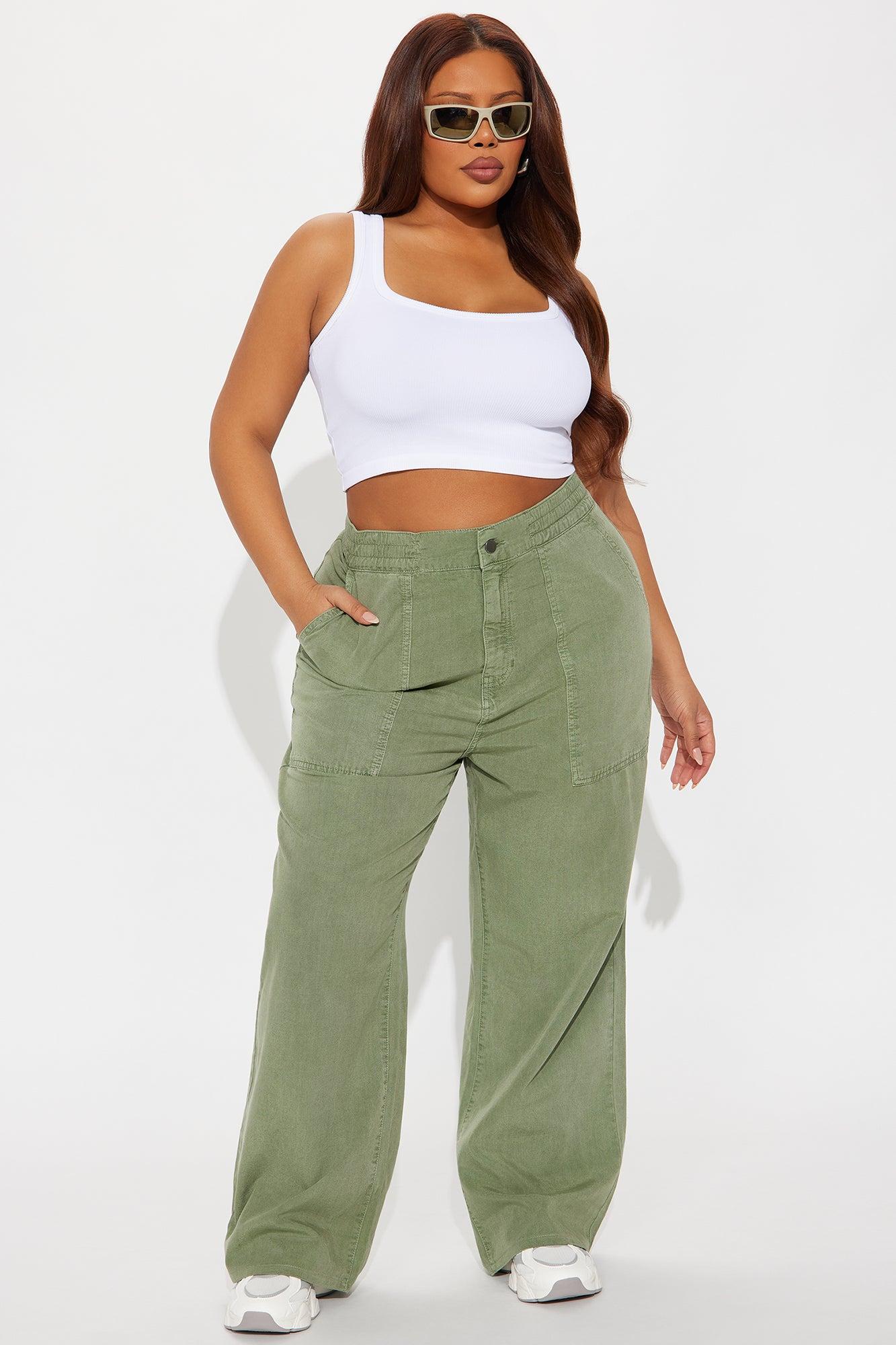 Daphne Cuffed Pant - Olive Female Product Image