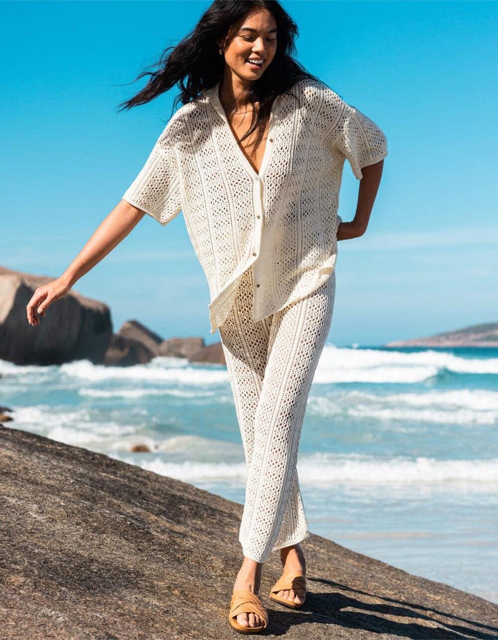 RIP CURL Pacific Dreams Womens Crochet Pants - OFF WHITE Product Image