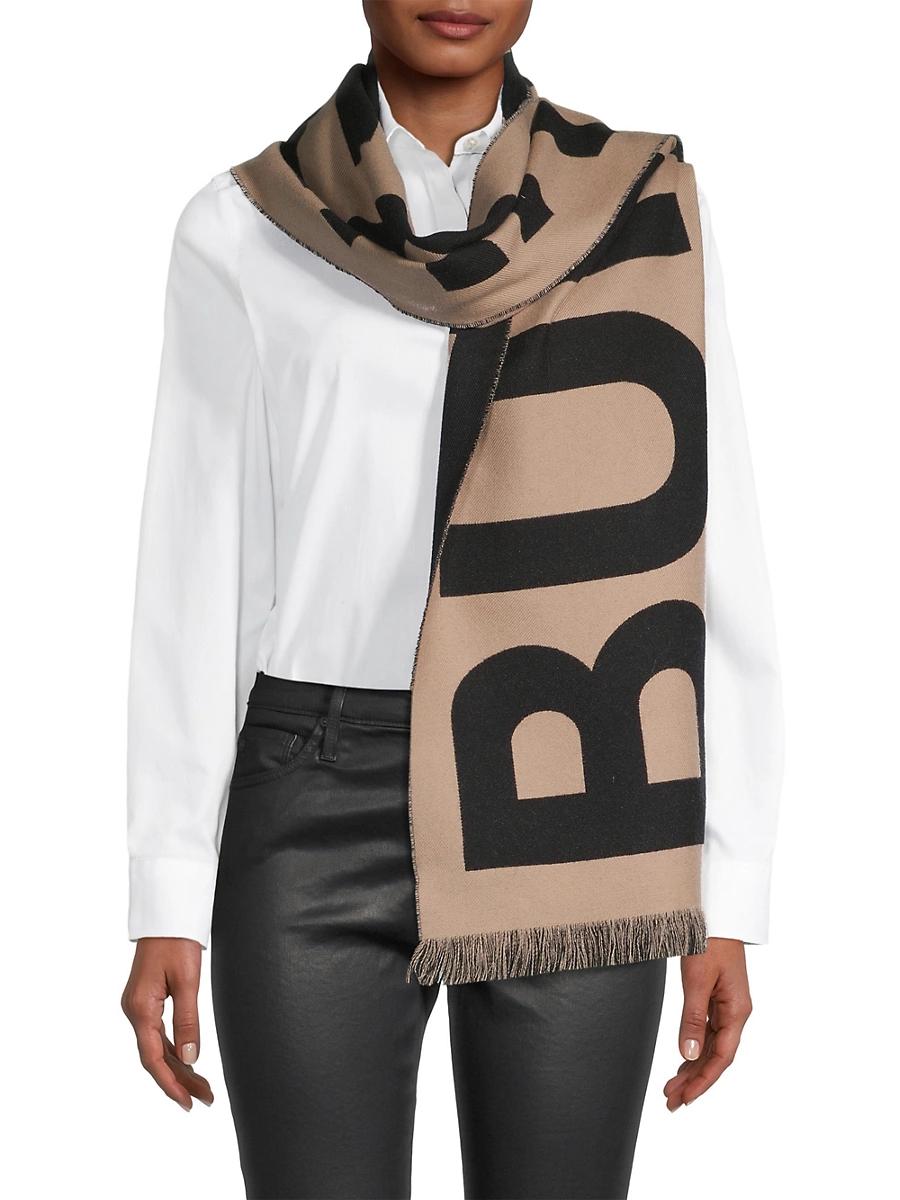 Womens Logo Wool Jacquard Scarf Product Image