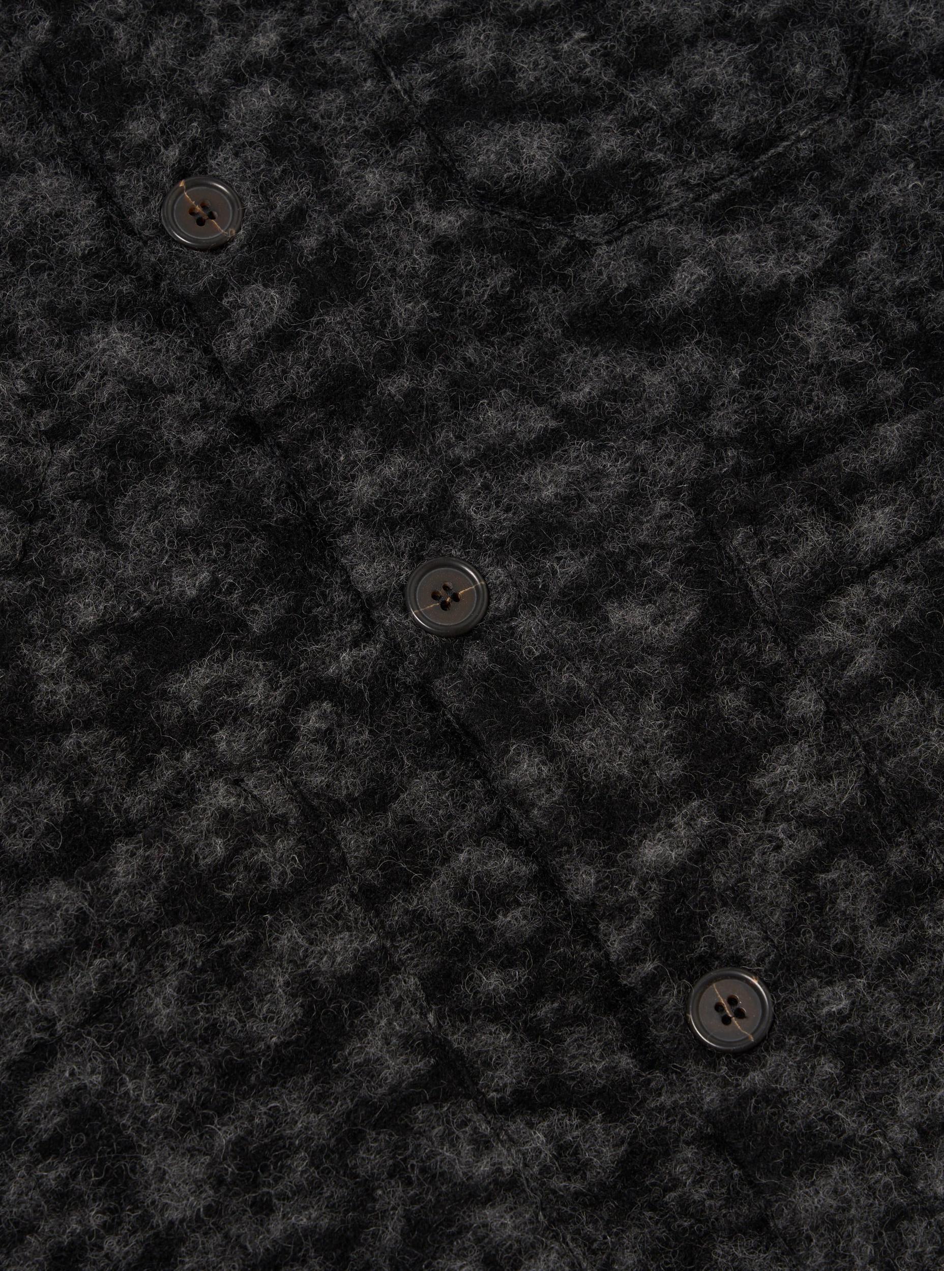 Universal Works Cardigan in Black/Anthracite Leopard ll Fleece Product Image