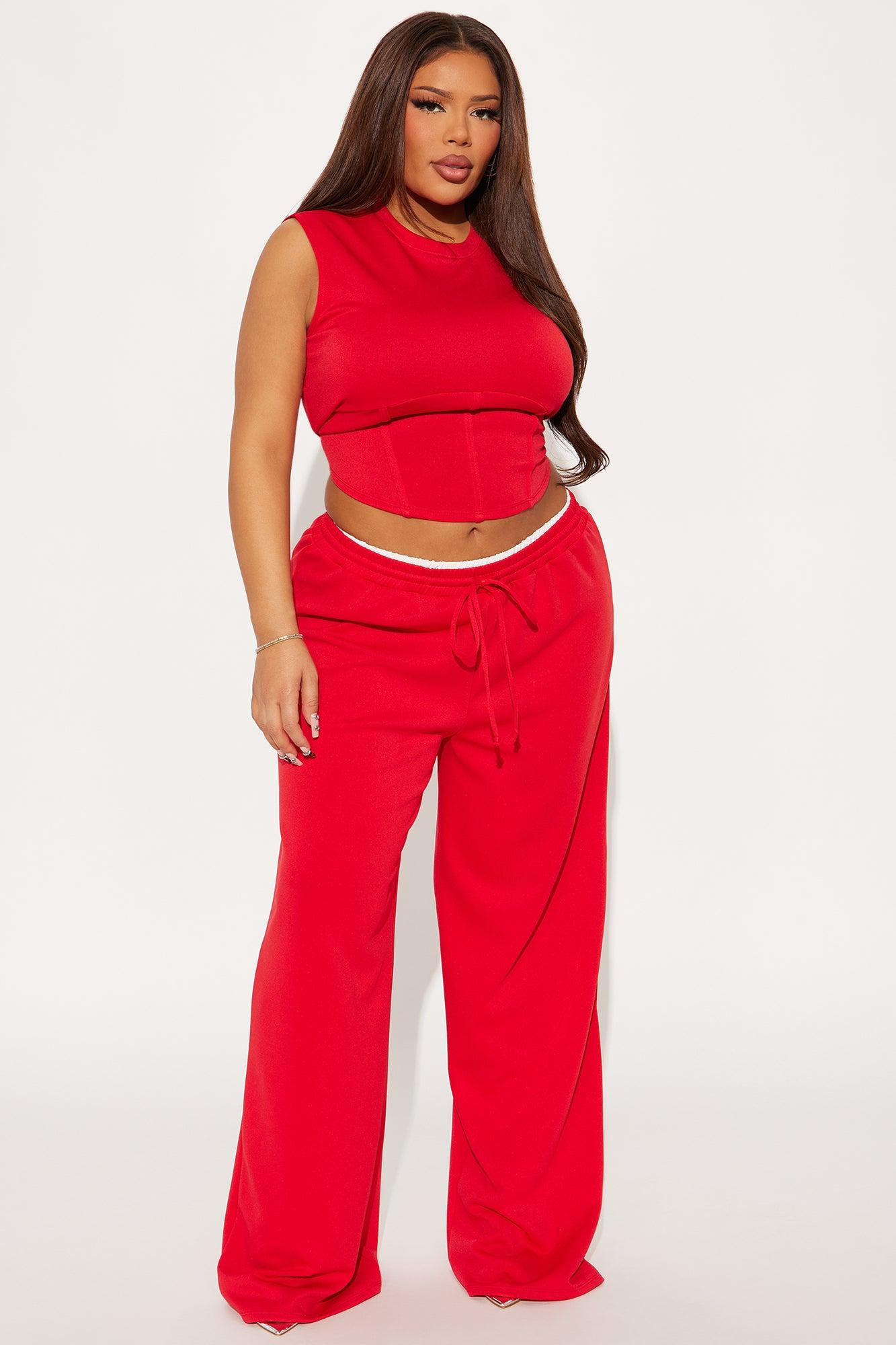 Comfy Escape Pant Set - Red Product Image