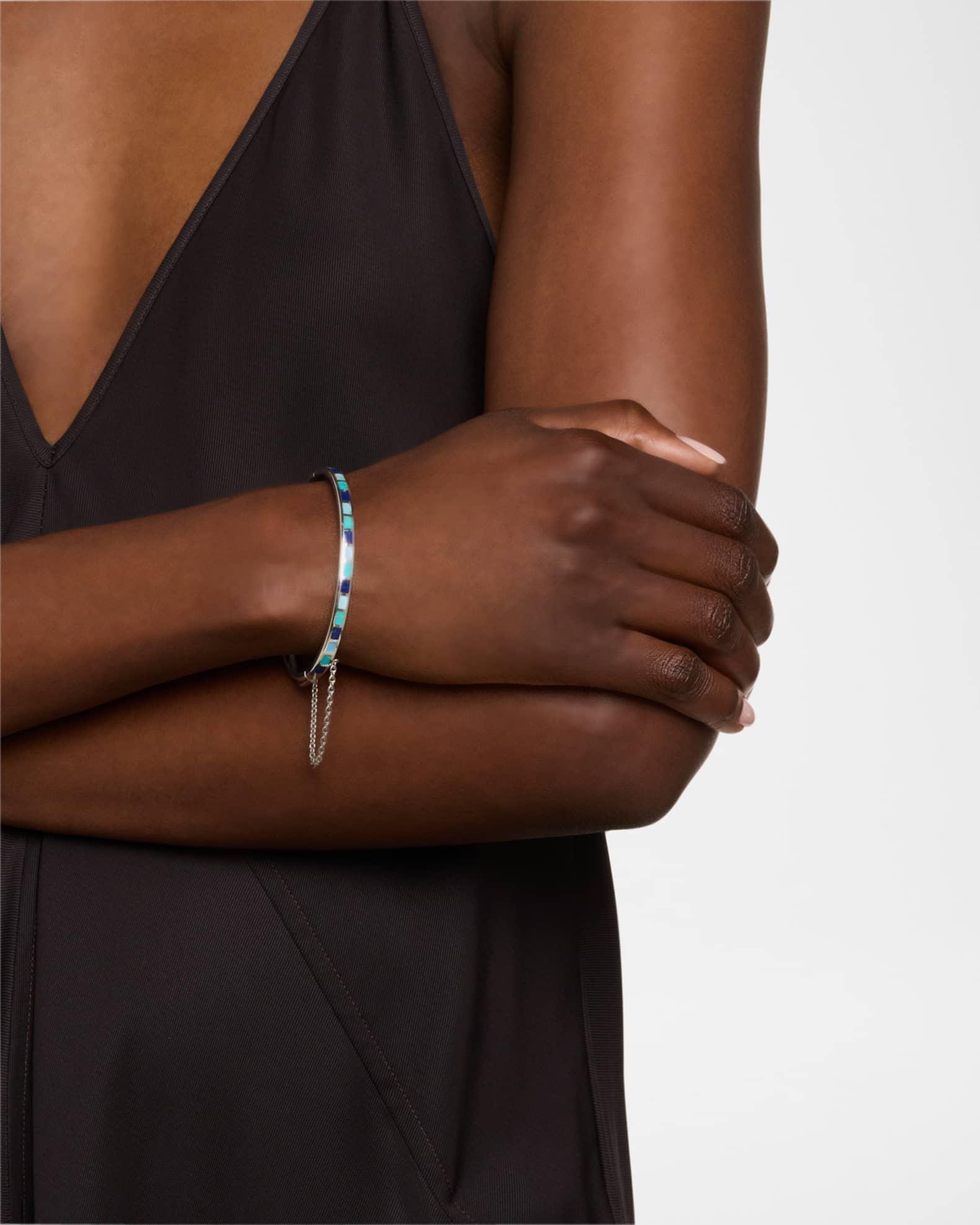 Lapis, Blue MOP and Turquoise Dash Bangle Bracelet in Sterling Silver Product Image