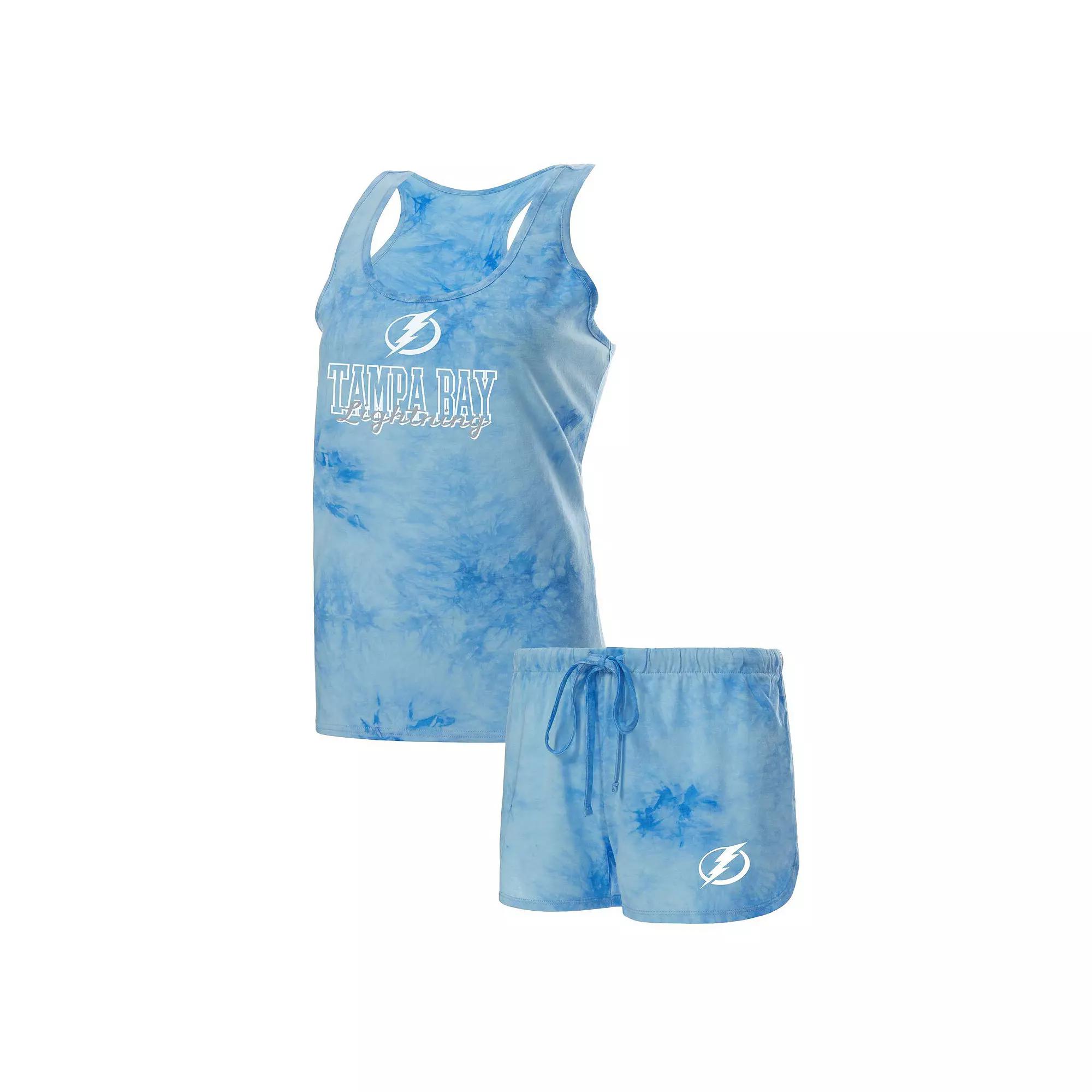 Women's Concepts Sport Blue Tampa Bay Lightning Billboard Tank Top & Shorts Sleep Set, Size: Large, Lgh Blue Product Image