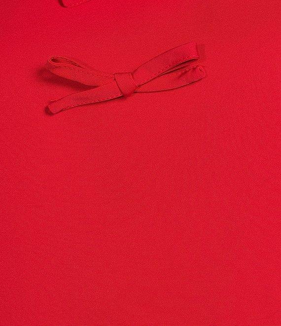 Abbey Glass Marty Crew Neck Short Puff Sleeve Bow Mini Shift Dress Product Image