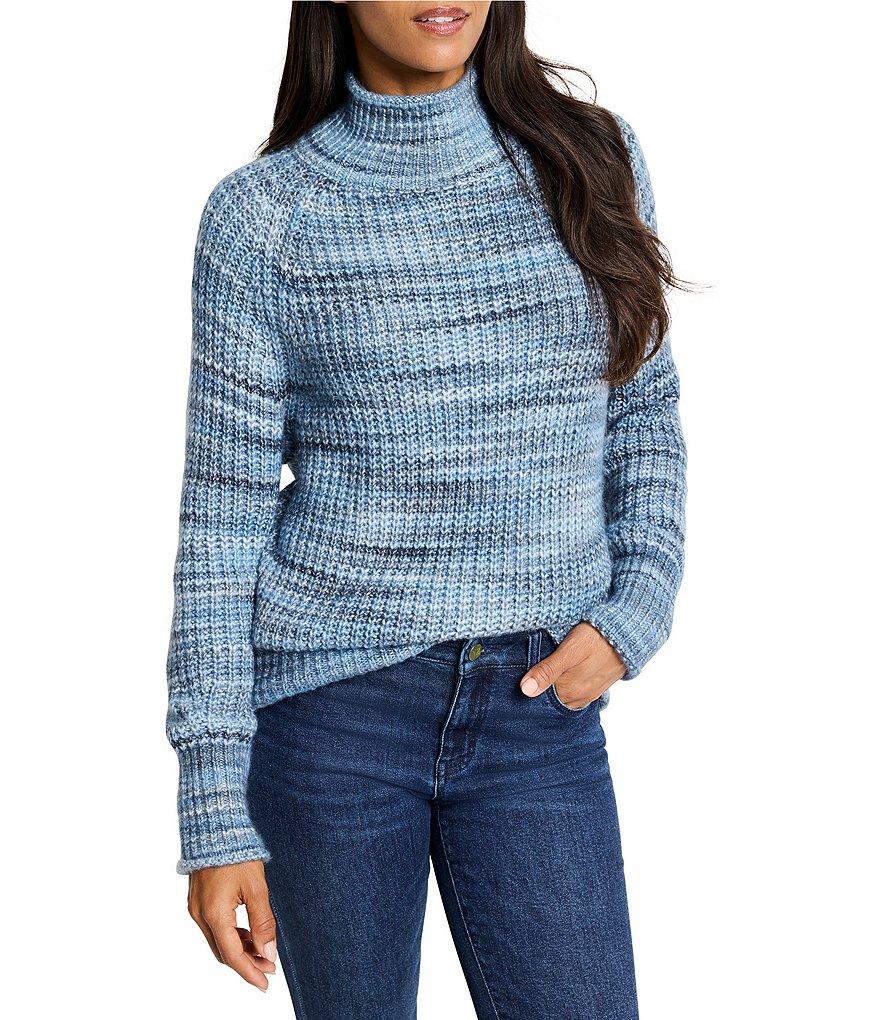 NIC + ZOE Party Mix Shaker Rib Stitch Knit Turtleneck Long Sleeve Sweater Product Image