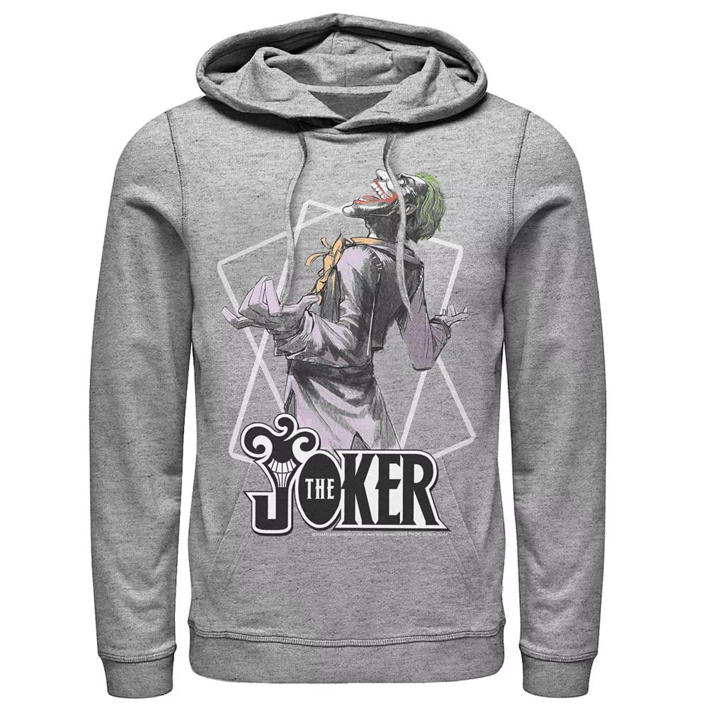 Men's DC Comics The Joker Card Outline Hoodie, Size: XL, Athletic Grey Product Image