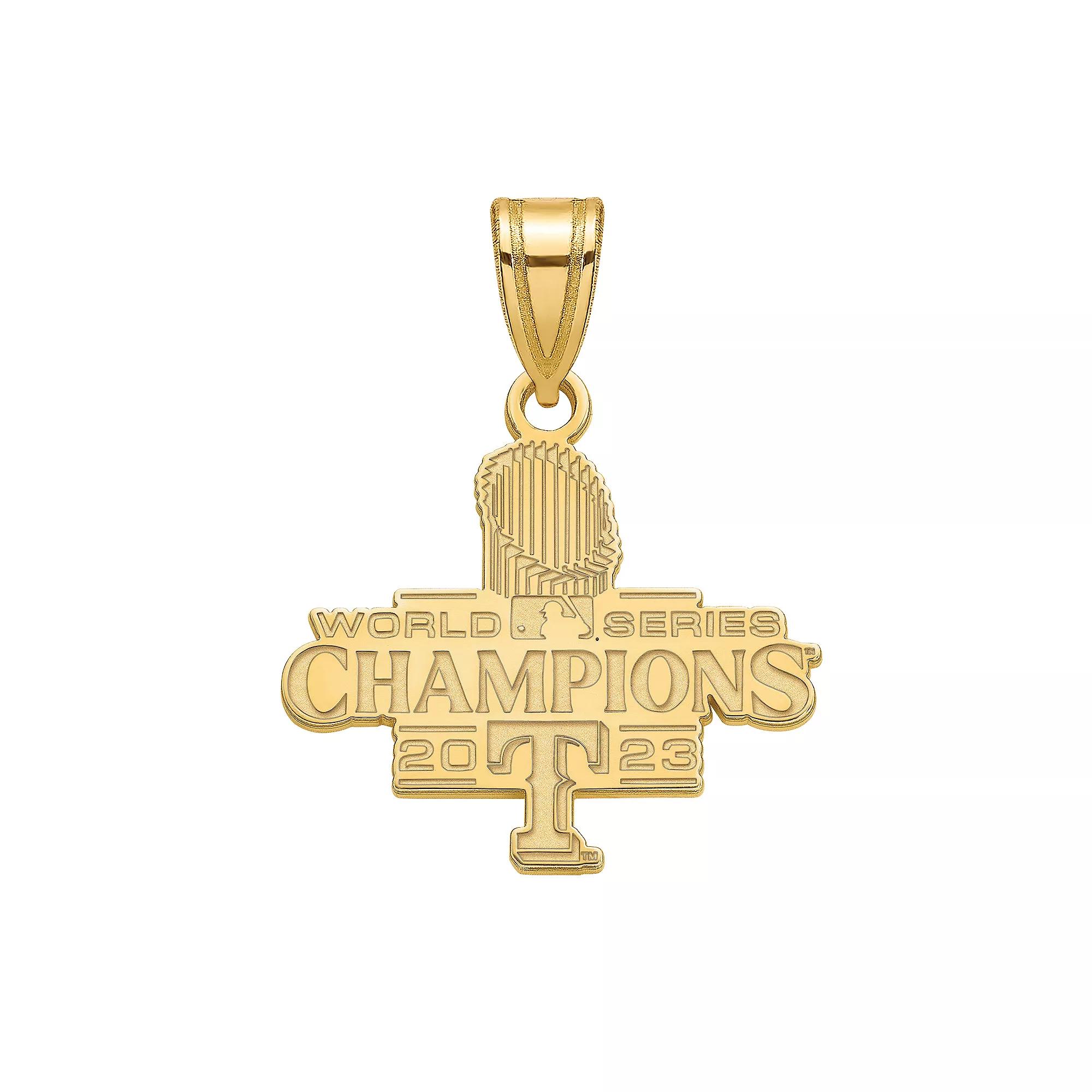LogoArt 14k Gold Over Sterling Silver 2023 World Series Champs Texas Rangers Medium Pendant, Women's Product Image