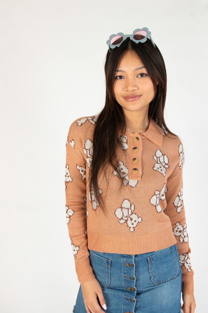 Teddy Bear Henley Sweater Product Image