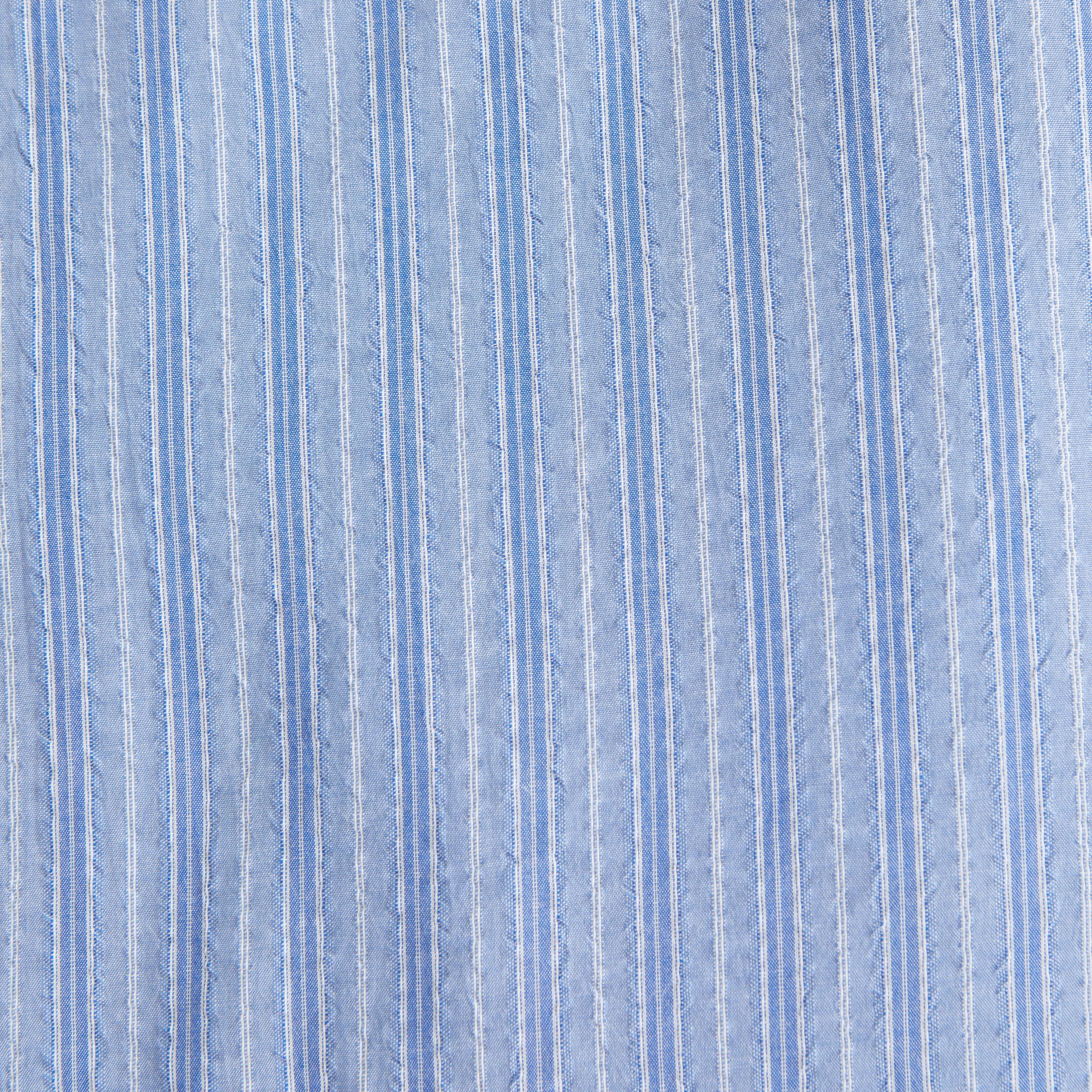 Camp Collar Cropped Seersucker Shirt Product Image