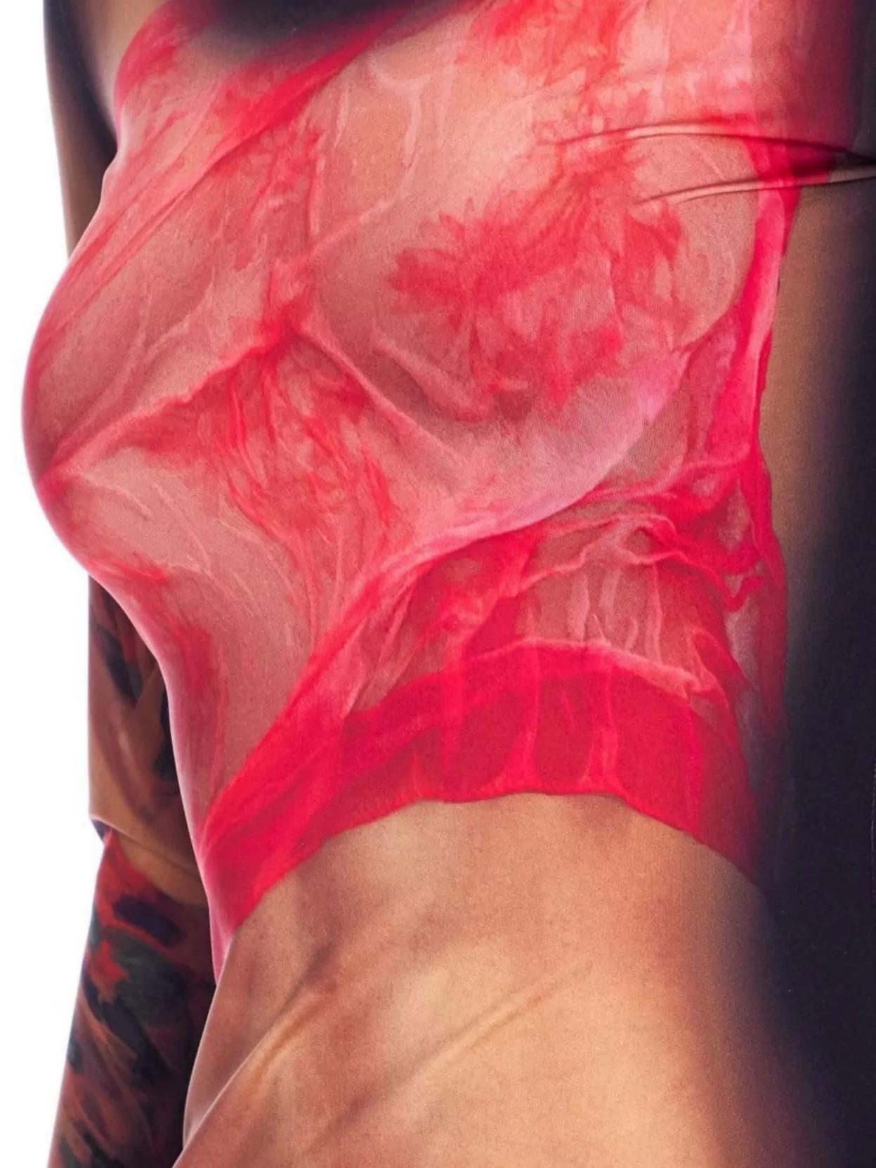 MARINE SERRE Multicolor Long Dress With All-over Graphic Print In Tech Fabric Woman In Beige Product Image